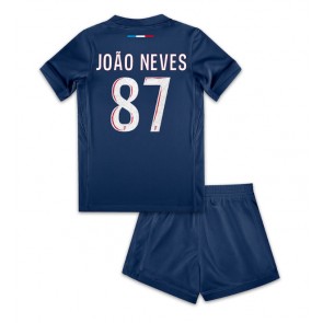 Paris Saint-Germain Joao Neves #87 Dětské Domácí dres komplet 2024-25 Krátký Rukáv (+ trenýrky)